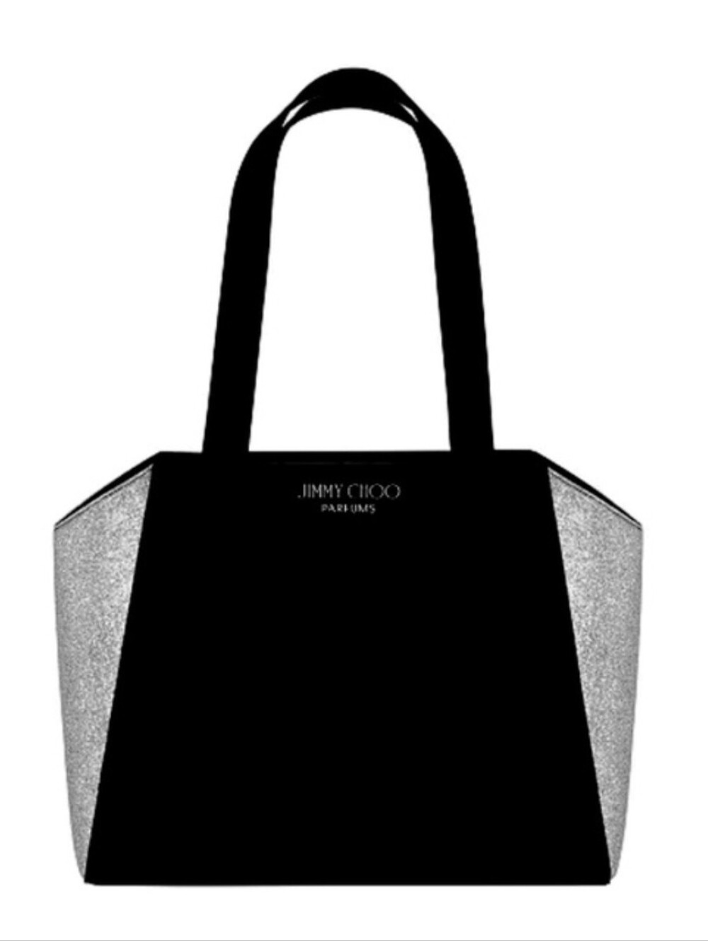 Jimmy Choo Parfums Black Velvet & Silver Glitter Tote Bag Glam Shopper